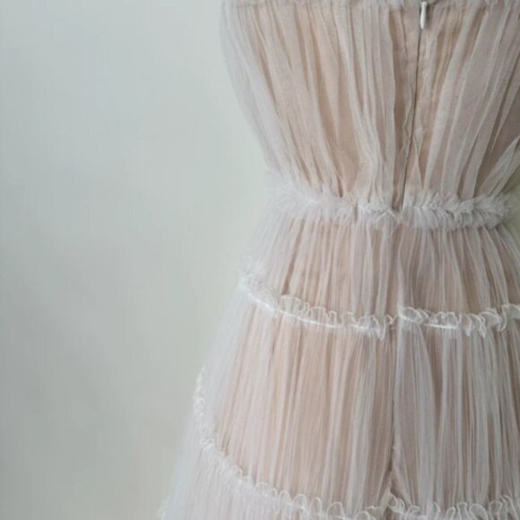 Brand New US 4 Anna Augusta White Maxi Evening Dress with Nude Lining - Picture 5 of 8